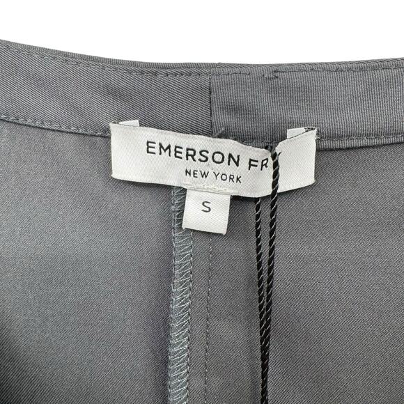 Emerson Fry NWT Dark Gray Woven Tencel Blend Front Pocket Oversized Boxy Top - Picture 12 of 13